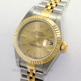 Rolex Lady's Datejust Ref 79173 18K Gold Steel Champagne Dial